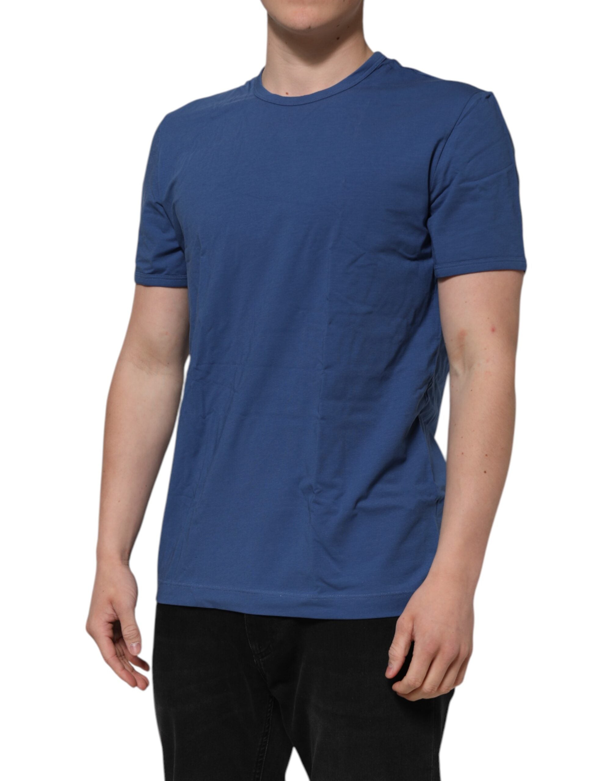 Dolce & Gabbana Blue Cotton Men's Crew Neck Underwear T-Shirt