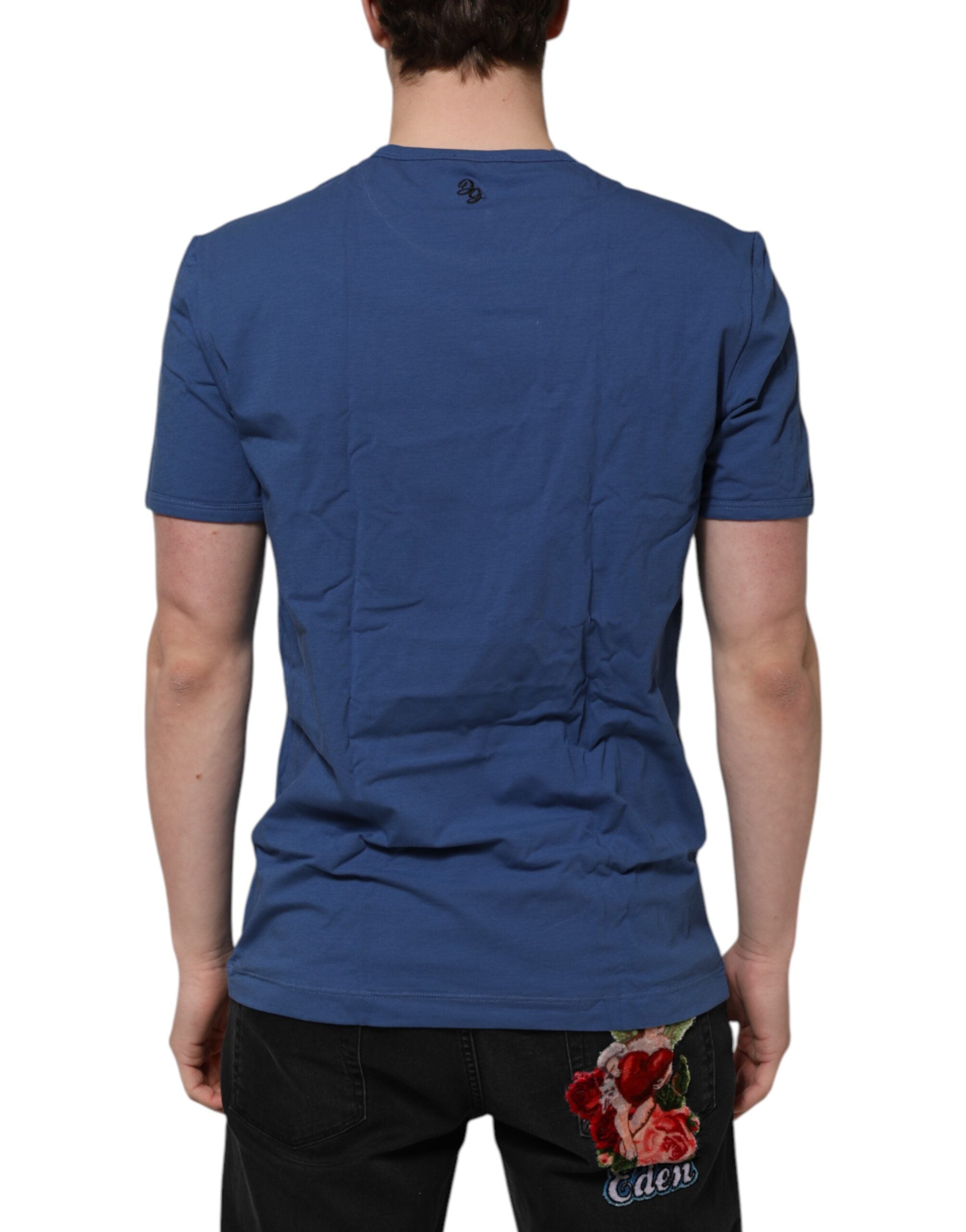Dolce & Gabbana Blue Cotton Men's Crew Neck Underwear T-Shirt