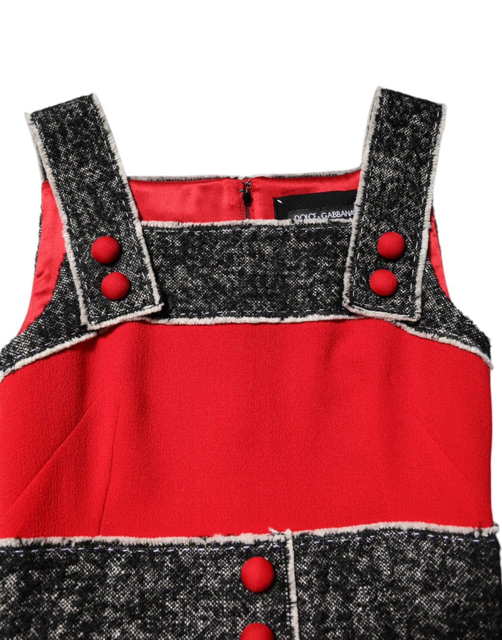 Dolce & Gabbana Red Wool Sleeveless Flared A-Line Mini Dress