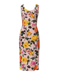 Dolce & Gabbana Multicolor Floral Knielanges Etuikleid