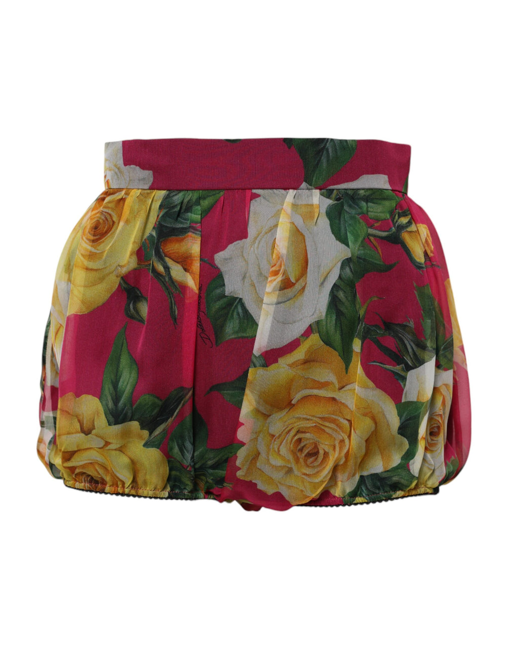 Dolce & Gabbana Red Floral High Waist Women's Hot Pants Shorts