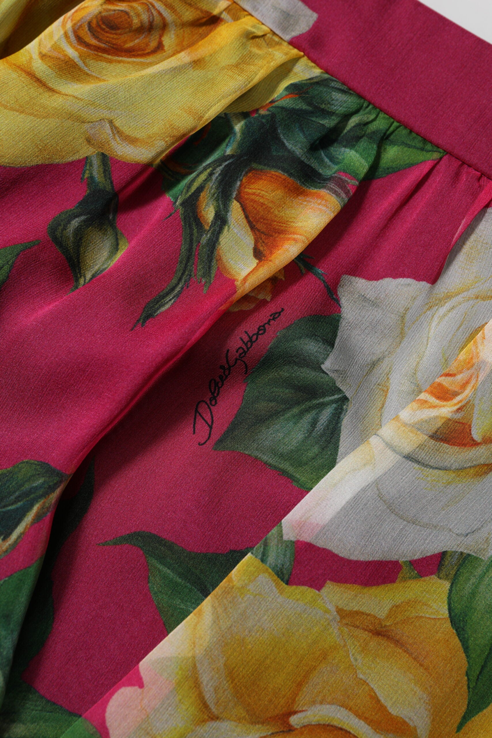Dolce & Gabbana Red Floral High Waist Women's Hot Pants Shorts