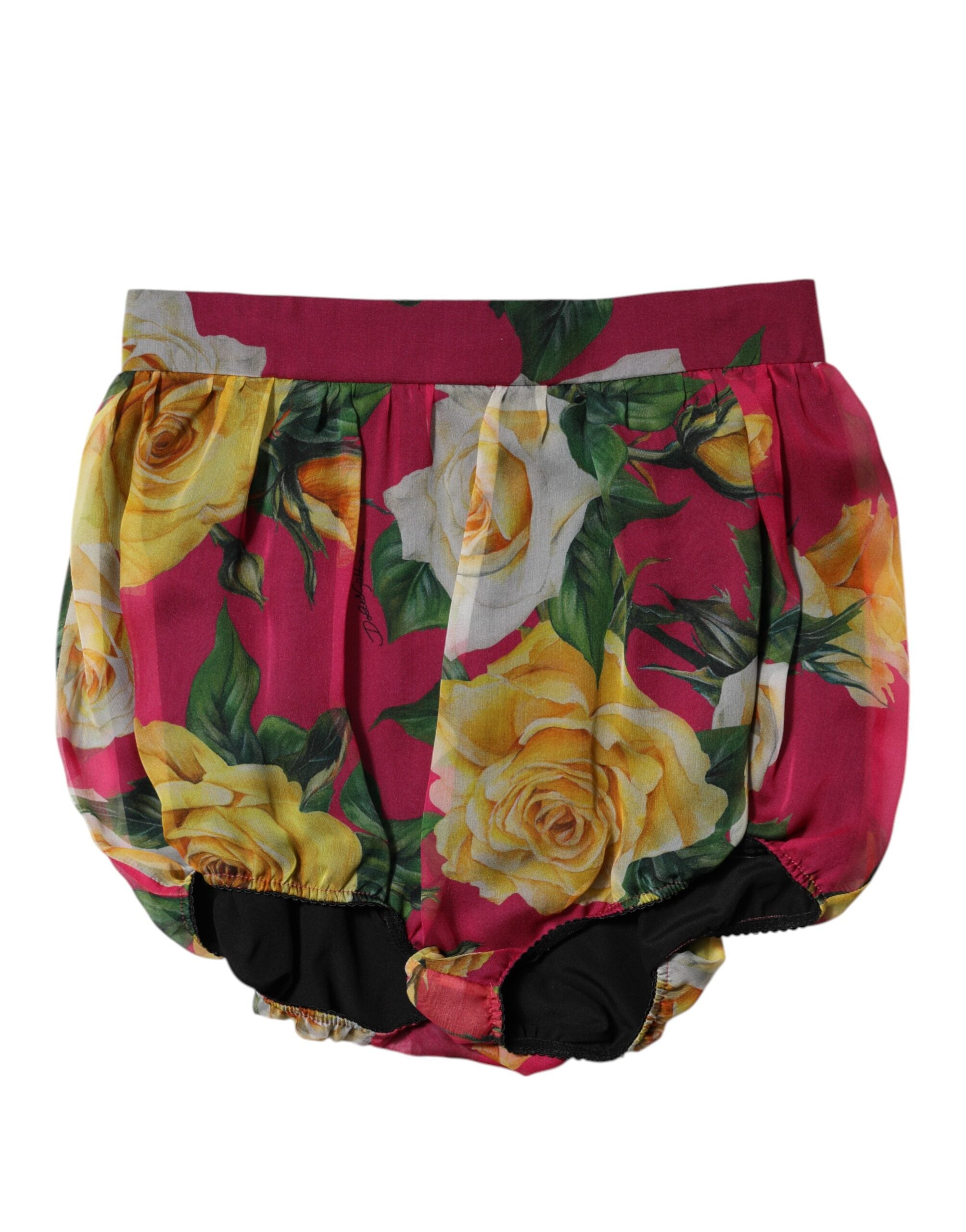 Dolce & Gabbana Red Floral High Waist Women's Hot Pants Shorts