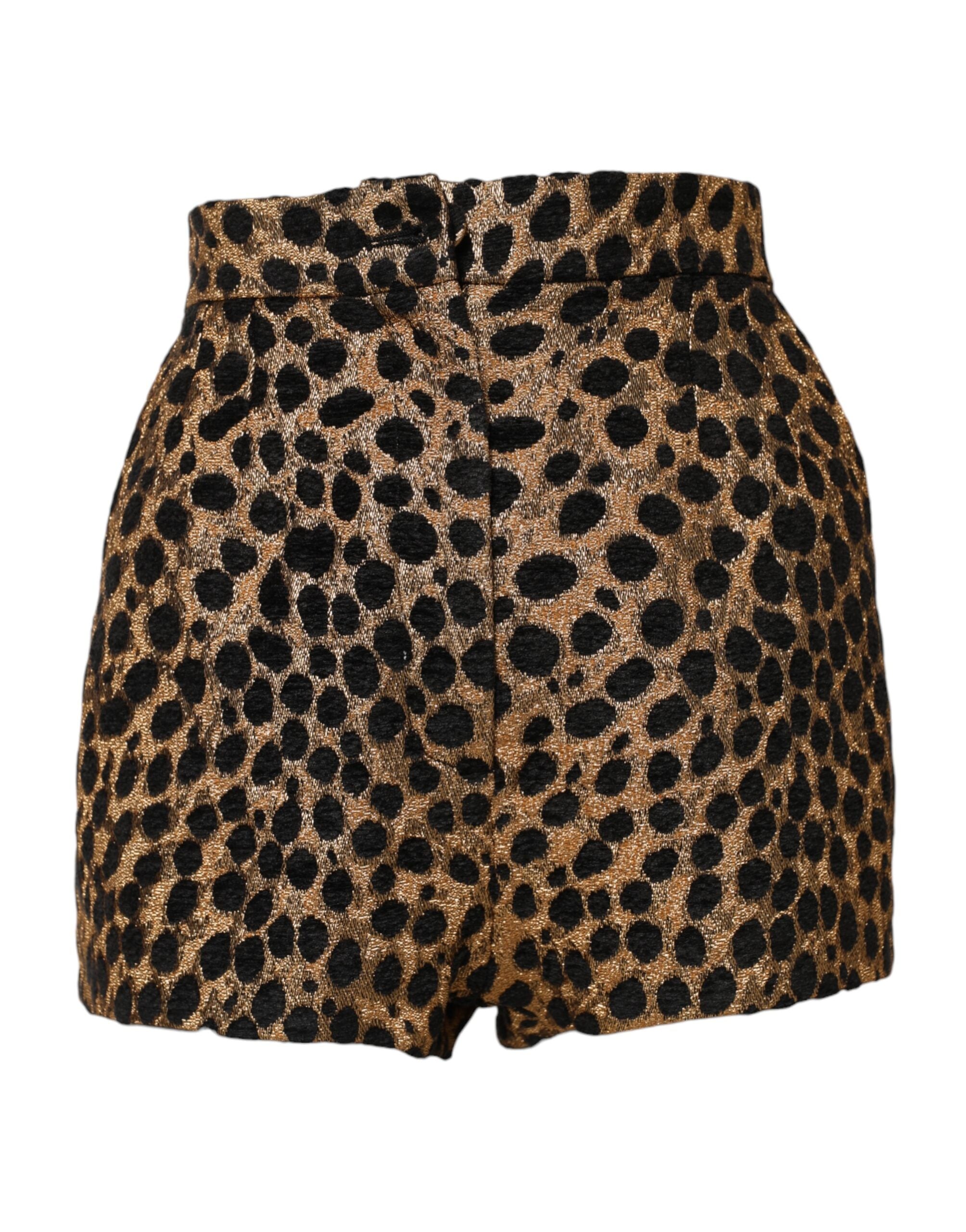 Dolce & Gabbana Brown Leopard High-Waisted Hotpants Shorts