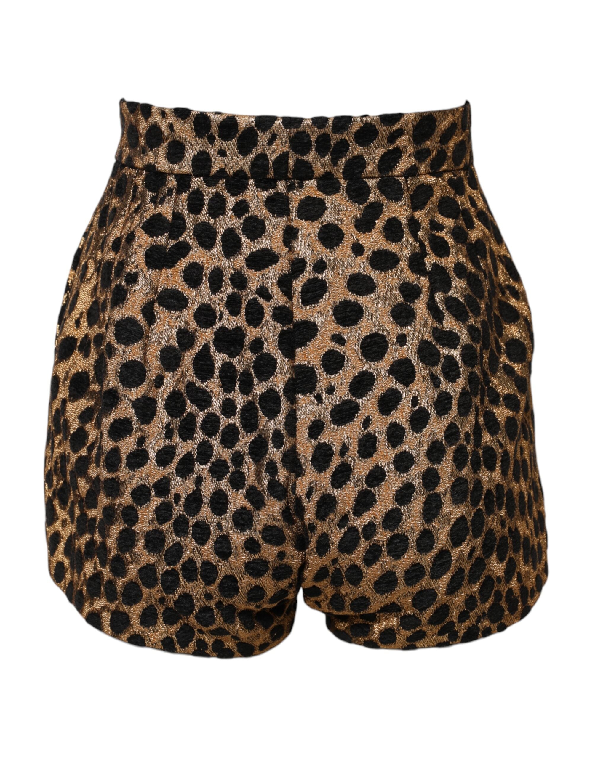 Dolce & Gabbana Brown Leopard High-Waisted Hotpants Shorts