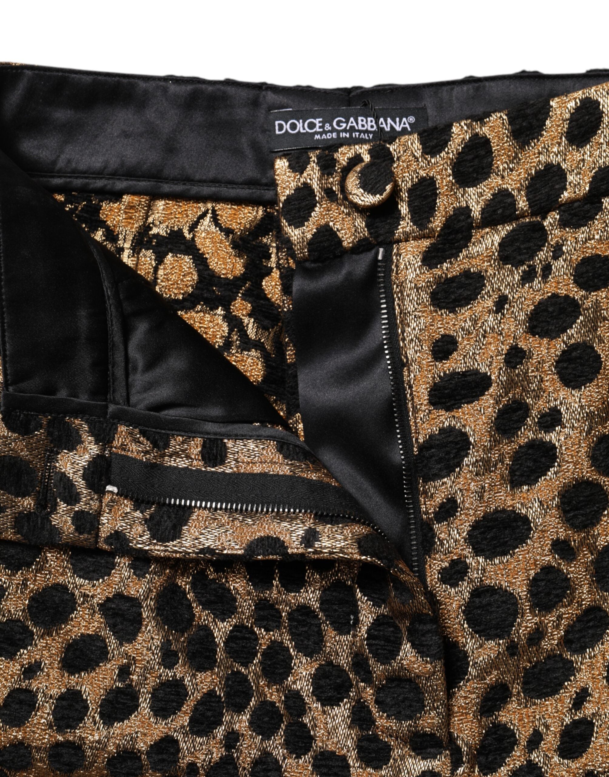 Dolce & Gabbana Brown Leopard High-Waisted Hotpants Shorts