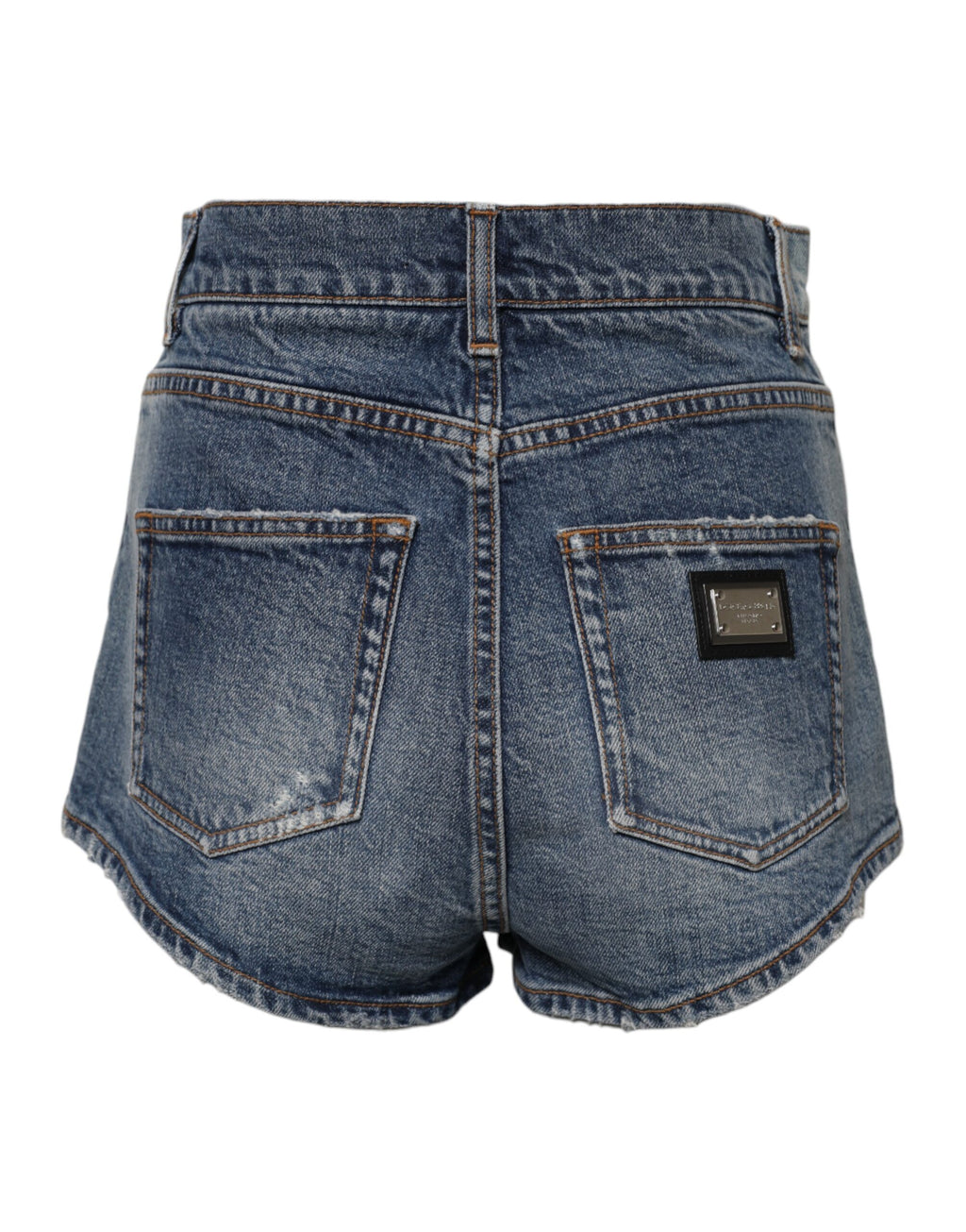 Dolce & Gabbana Blaue zerfledderte Denim-Baumwolle Hot Pants Shorts