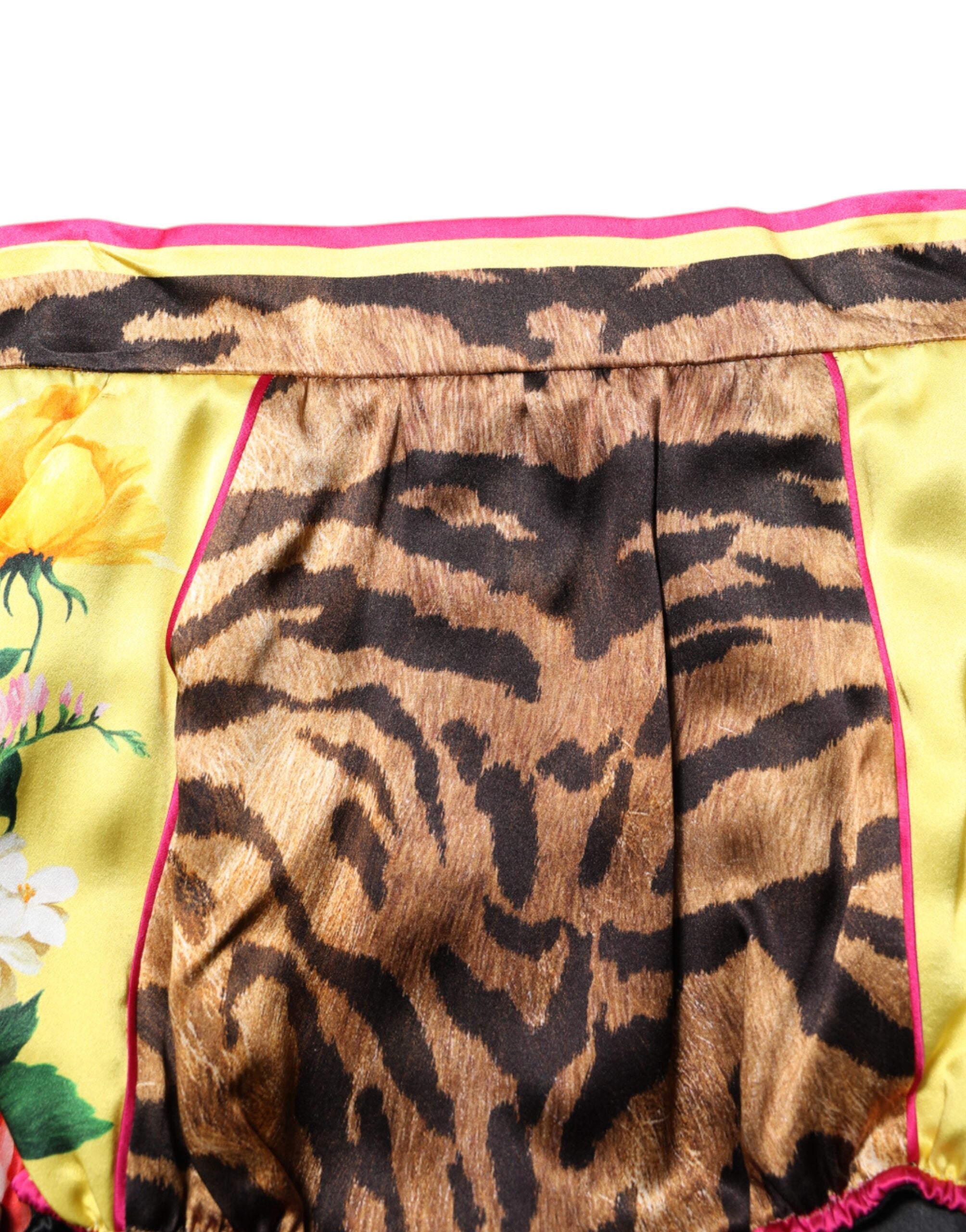Dolce & Gabbana Multicolor Floral Hohe Taille Hot Pants Shorts