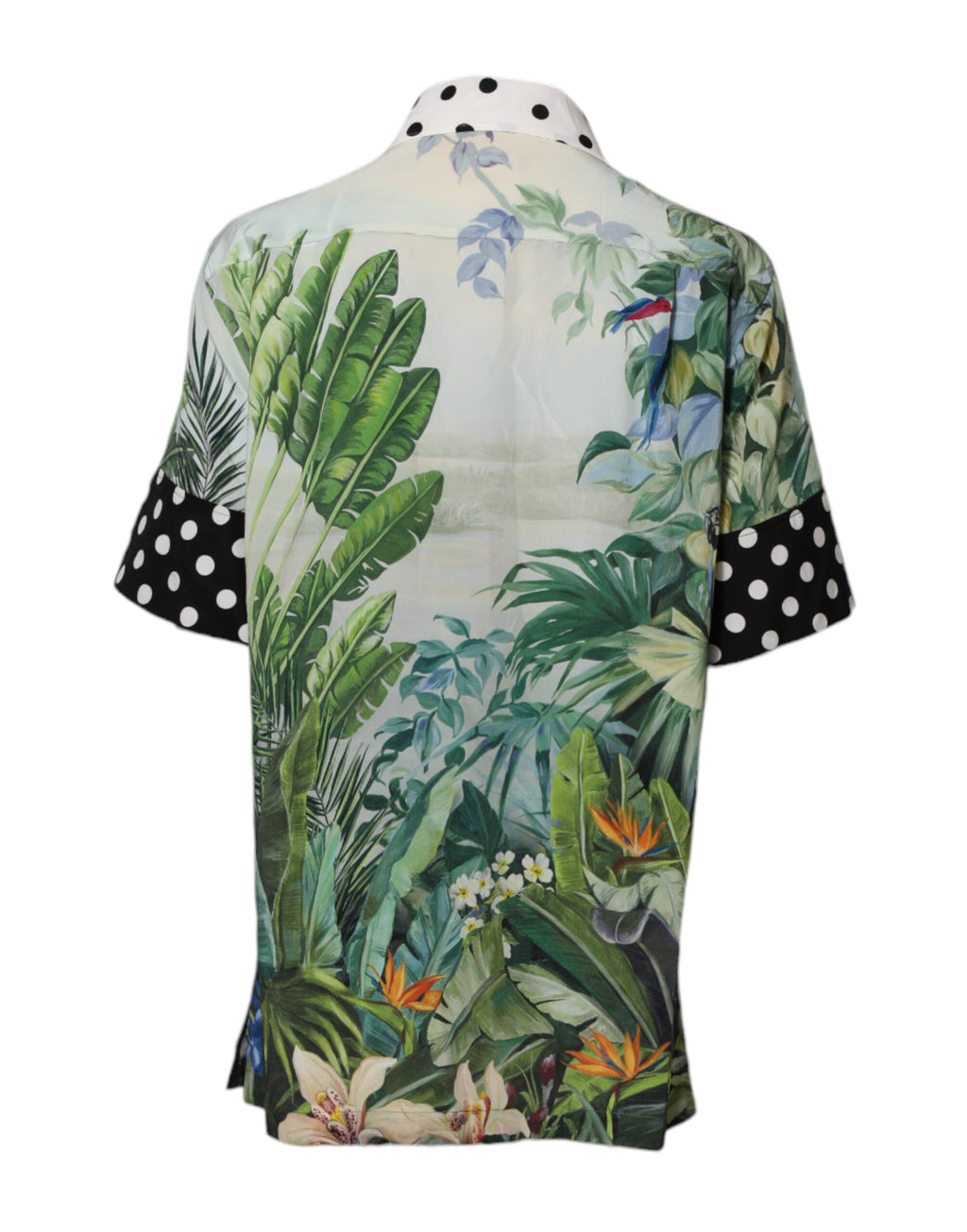 Dolce & Gabbana Multicolor Printed Silk Collared Shirt