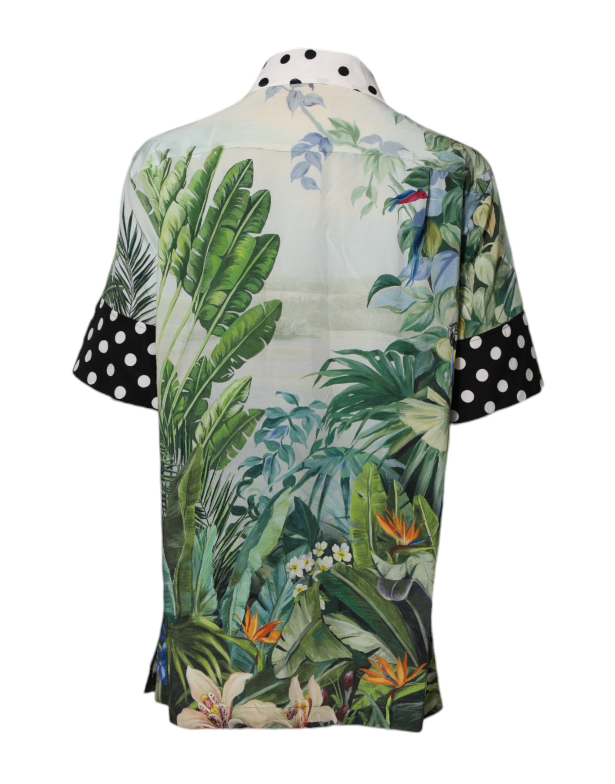 Dolce & Gabbana Multicolor Printed Silk Collared Shirt