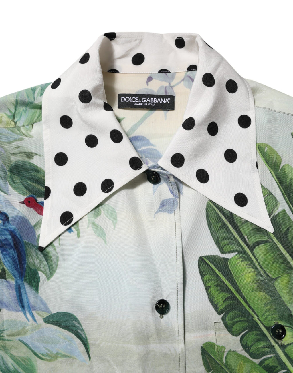 Dolce & Gabbana Multicolor Printed Silk Collared Shirt