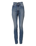 Dolce & Gabbana Blue Washed High-Waisted Skinny Denim Jeans