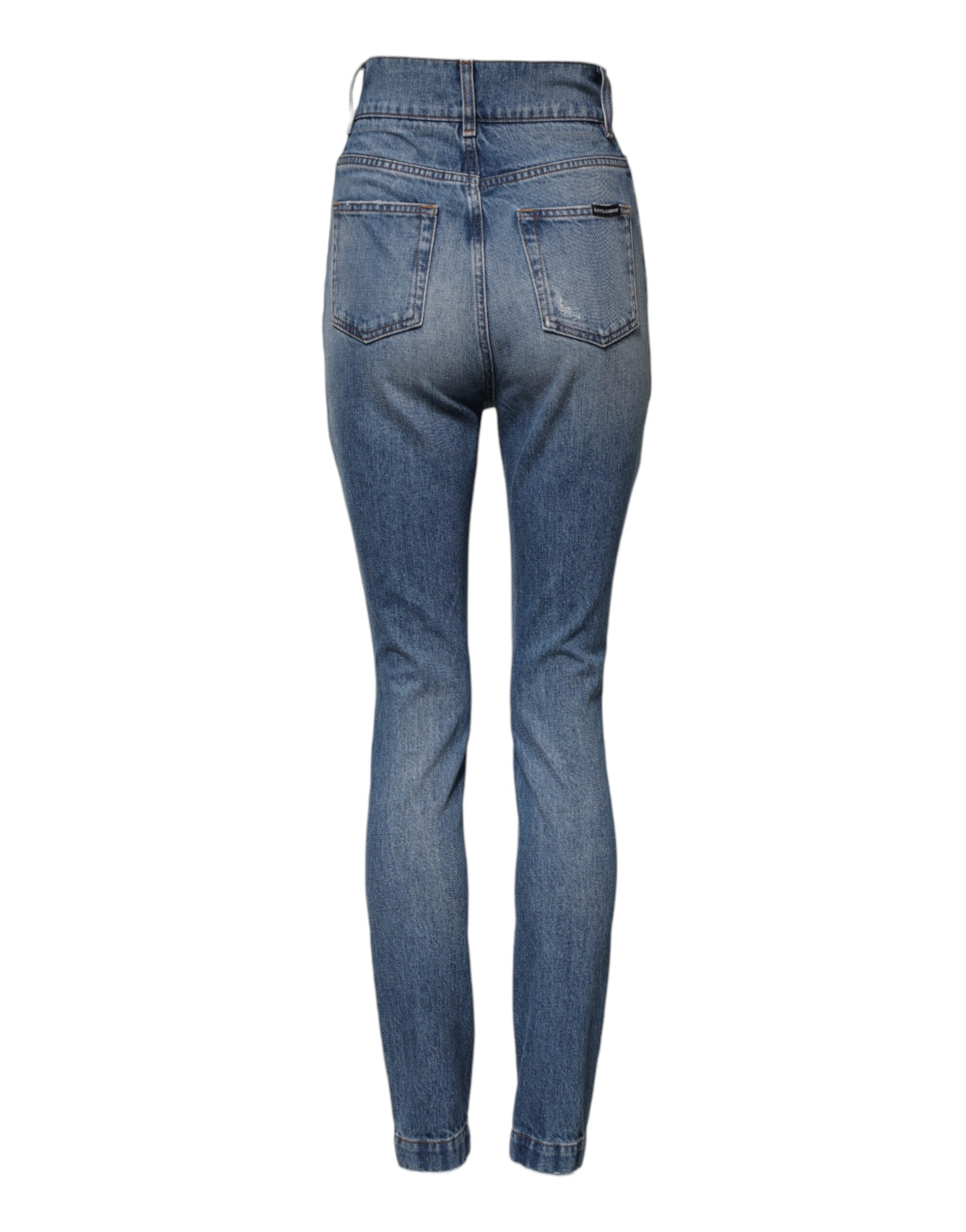 Dolce & Gabbana Blue Washed High-Waisted Skinny Denim Jeans