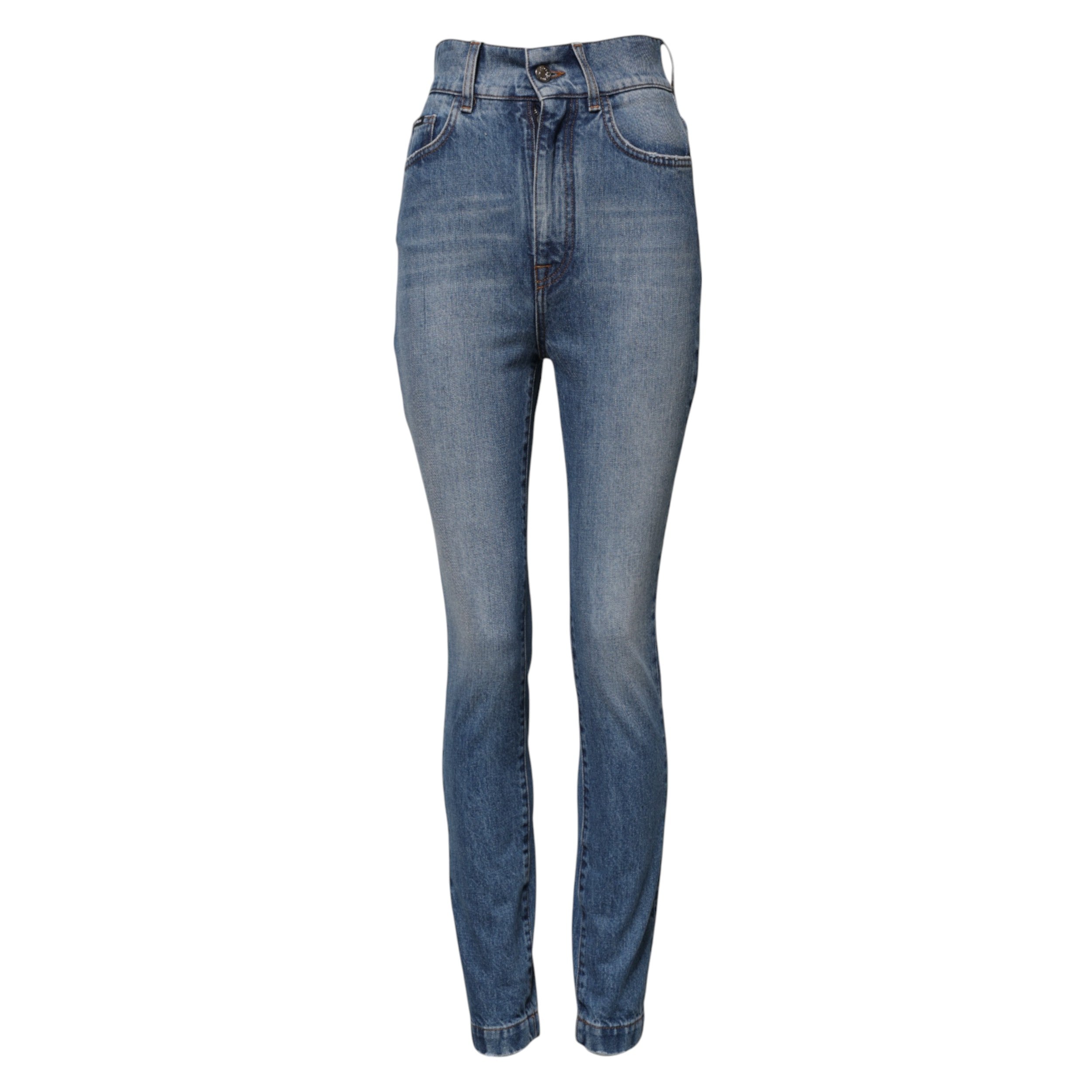 Dolce & Gabbana Blue Washed High-Waisted Skinny Denim Jeans