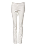 Dolce & Gabbana Weiße Polyurethan-Hose mit hoher Taille und konisch zulaufender Hose
