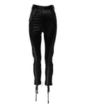 Dolce & Gabbana Black High-Waist Skinny Trousers with Lace Details