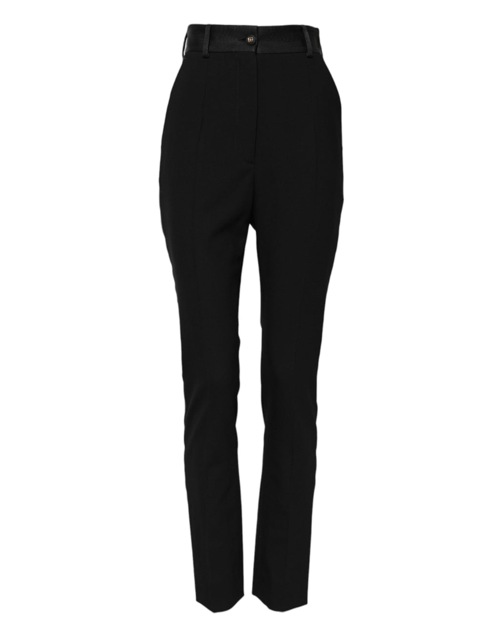 Dolce & Gabbana Black High-Waist Wool Skinny Trousers
