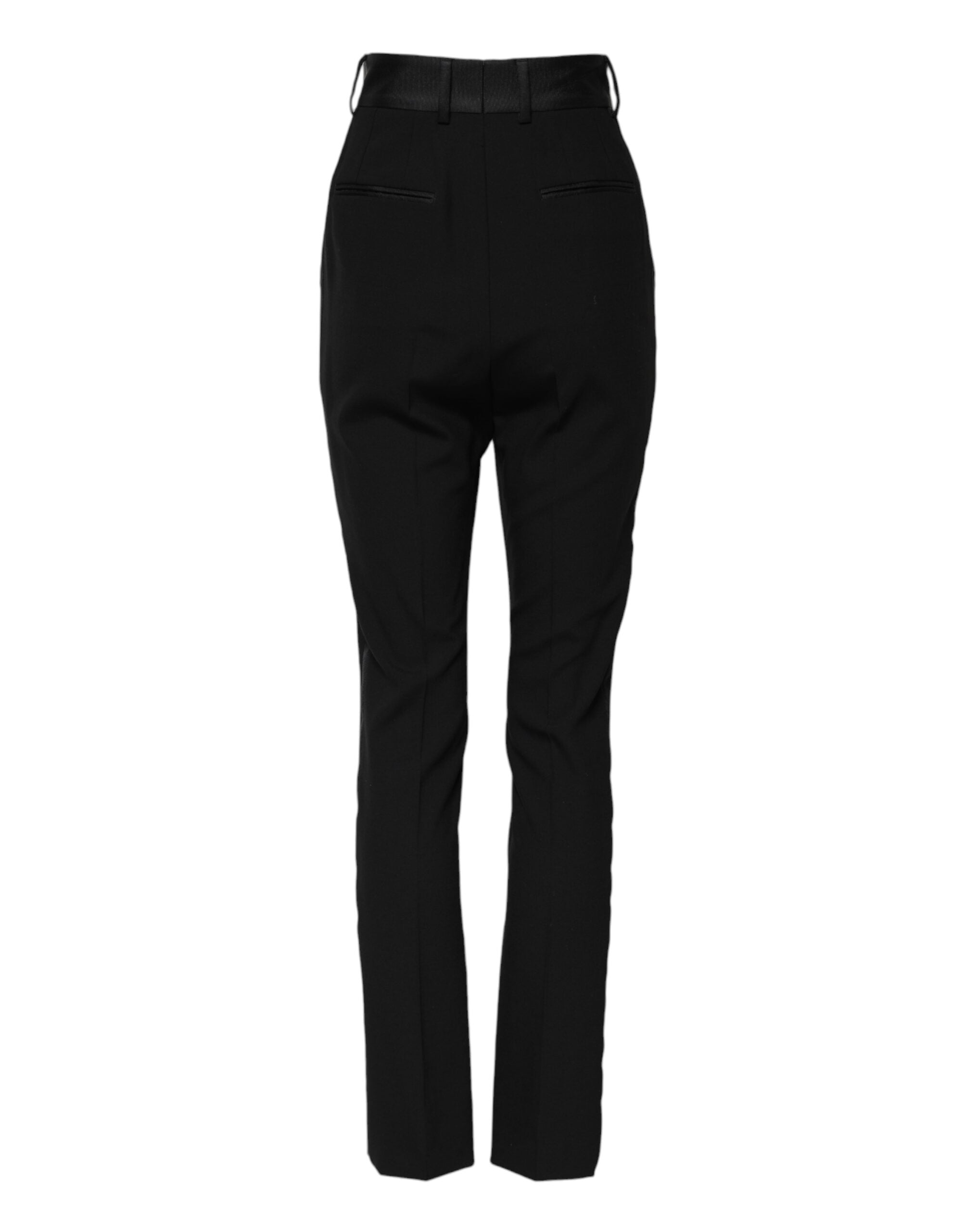 Dolce & Gabbana Black High-Waist Wool Skinny Trousers