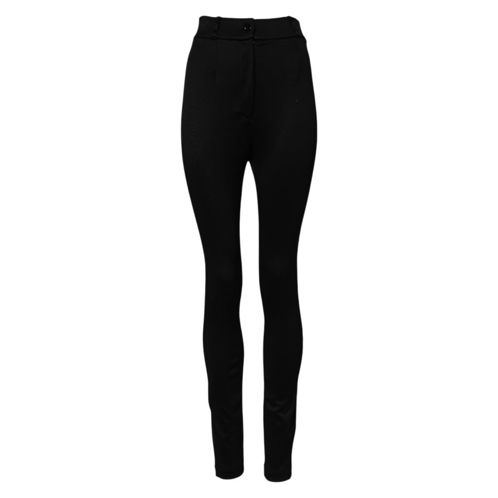 Dolce & Gabbana Black High Waisted Nylon Skinny Leggings