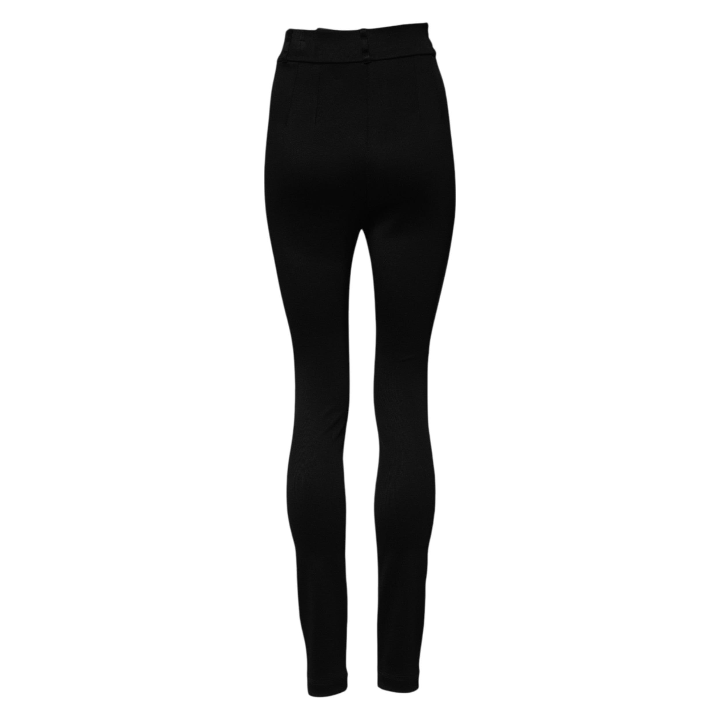 Dolce & Gabbana Black High Waisted Nylon Skinny Leggings