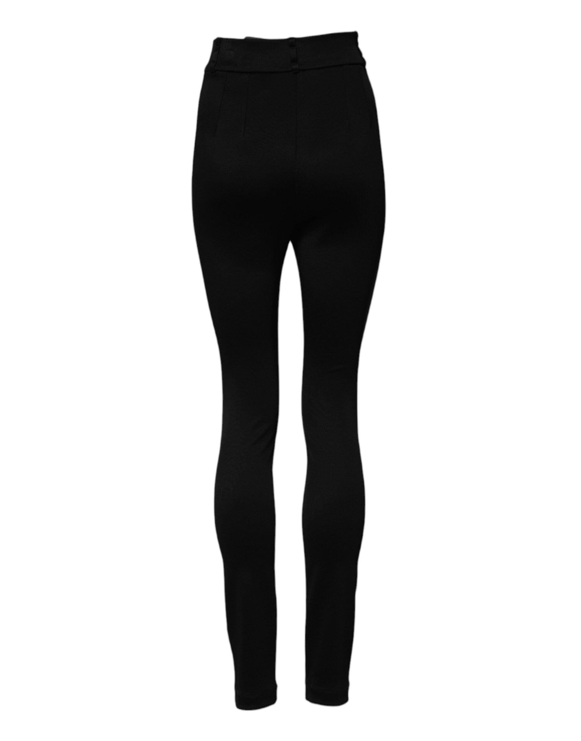 Dolce & Gabbana Black High Waisted Nylon Skinny Leggings