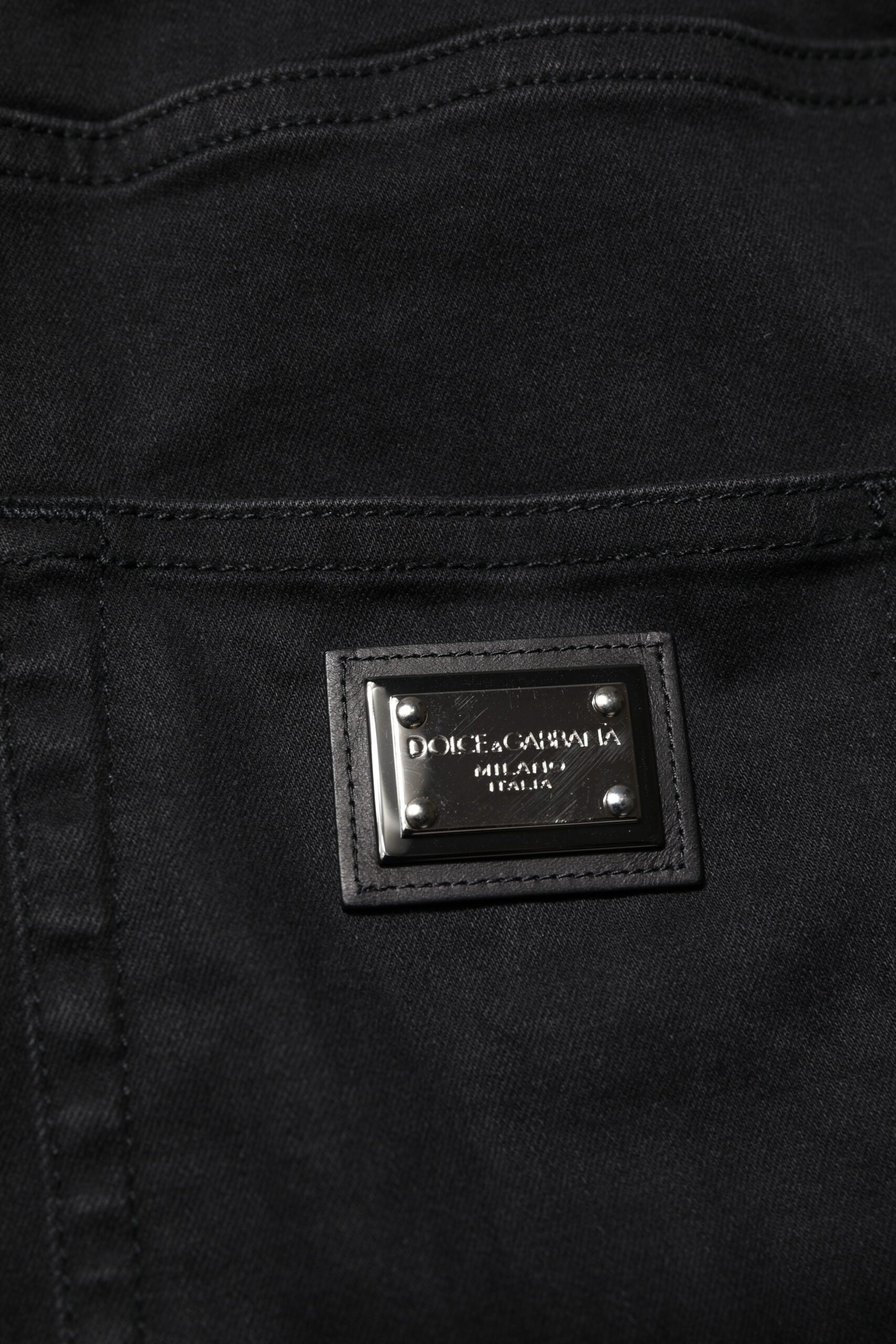 Dolce & Gabbana Black High-Waist Cotton Skinny Denim Jeans