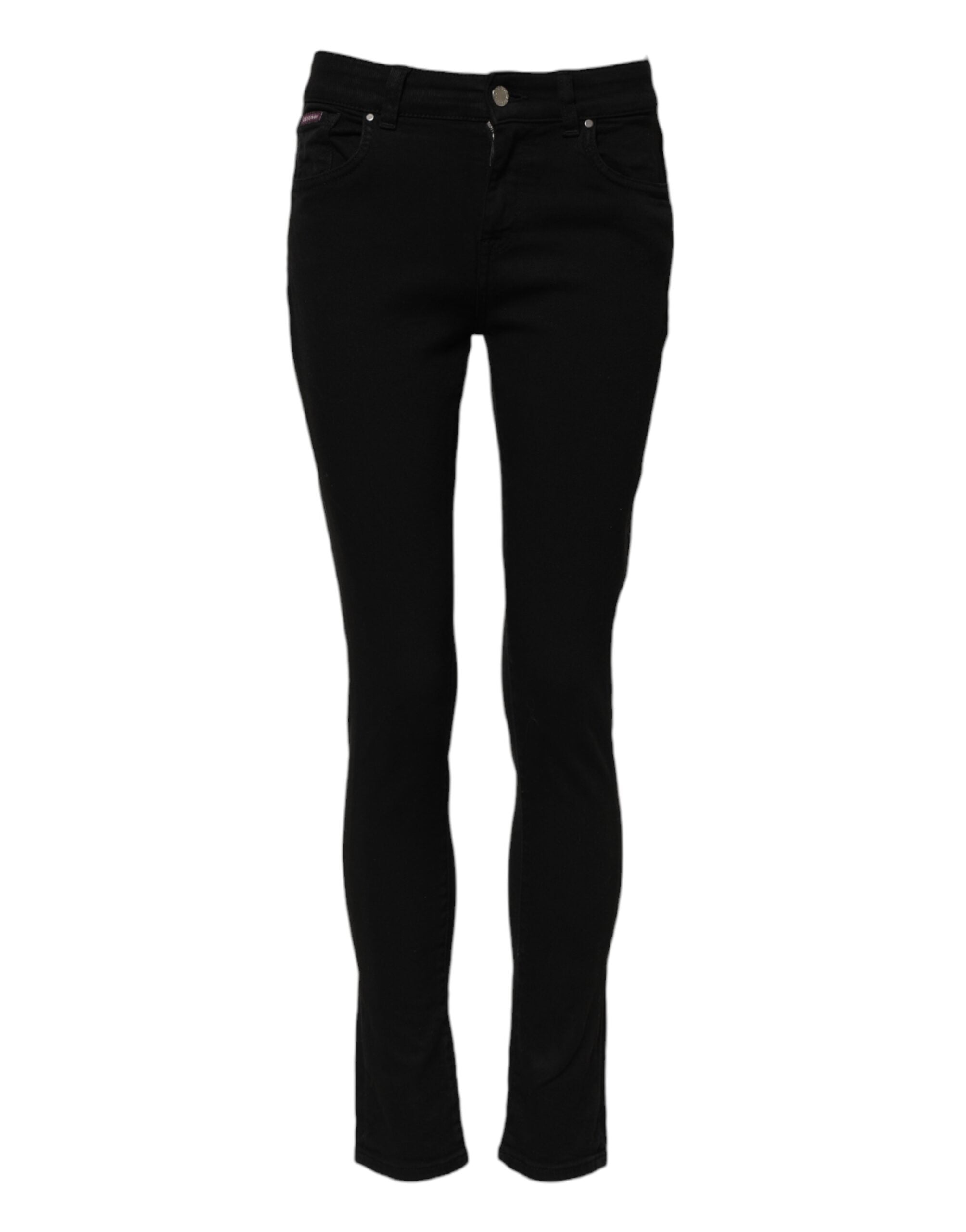 Dolce & Gabbana Black Mid-Rise Cotton Skinny Denim Jeans