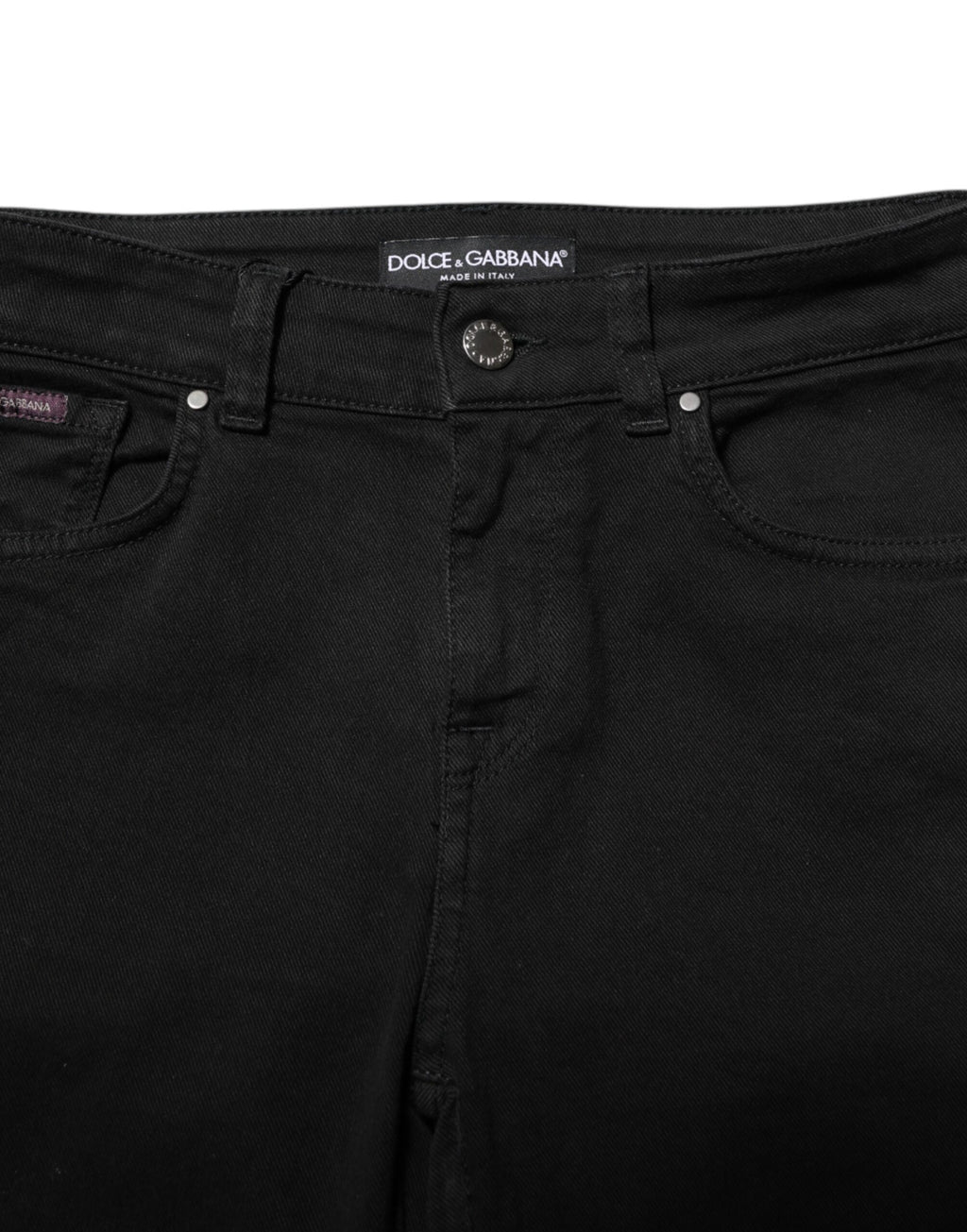 Dolce & Gabbana Black Mid-Rise Cotton Skinny Denim Jeans