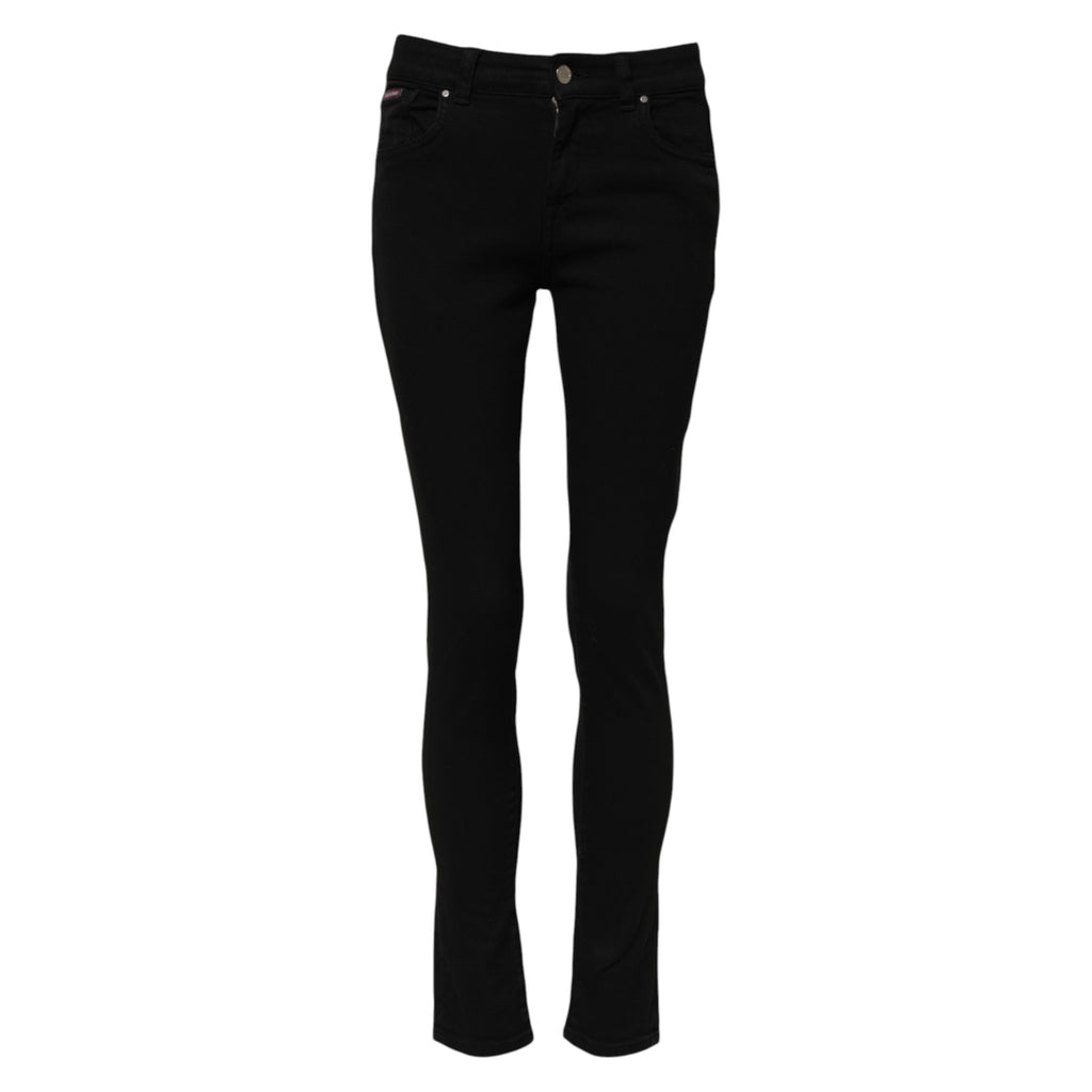 Dolce & Gabbana Black Mid-Rise Cotton Skinny Denim Jeans