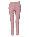 Dolce & Gabbana Pink High-Waisted Tapered Wool Trousers