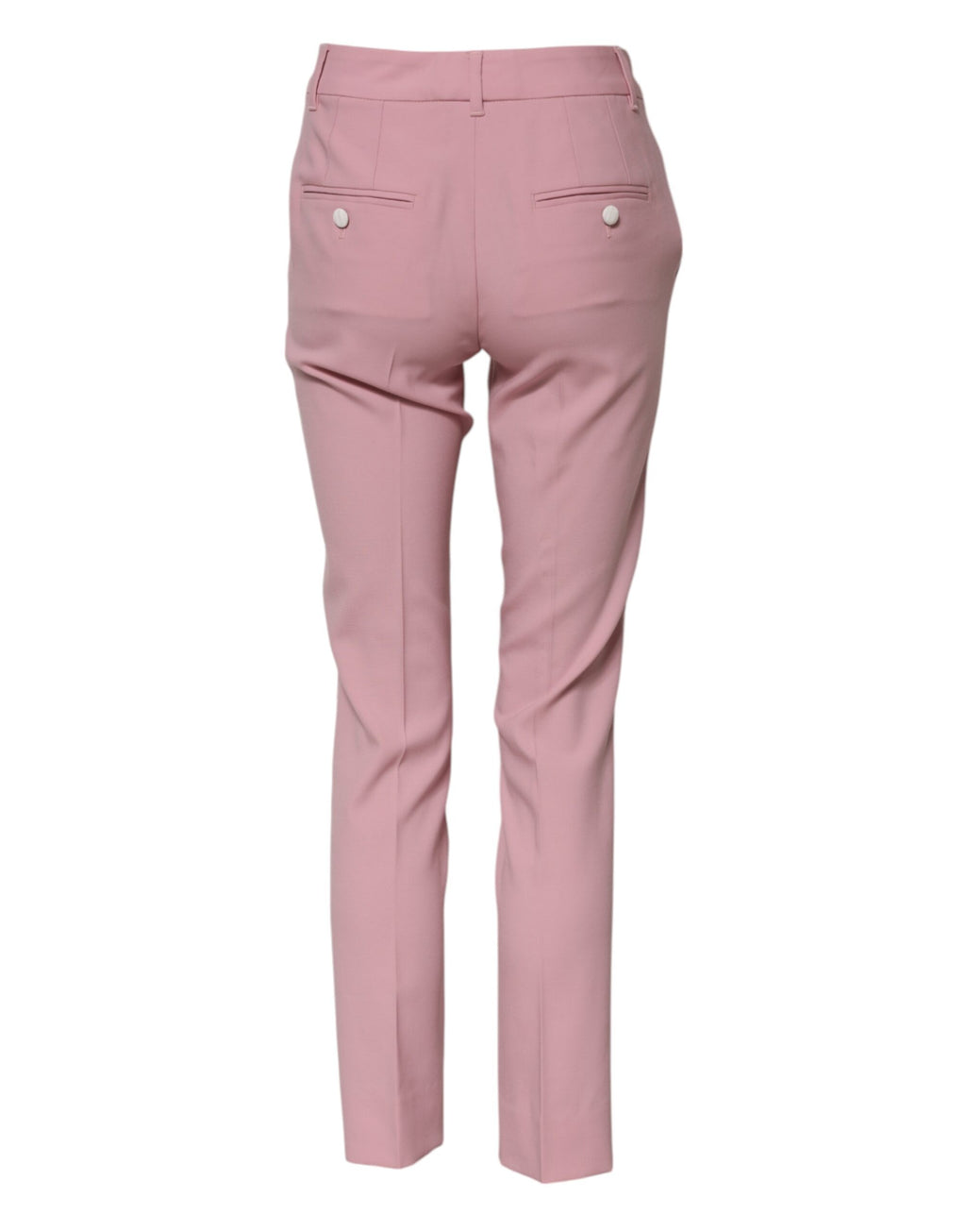Dolce & Gabbana Pink High-Waisted Tapered Wool Trousers