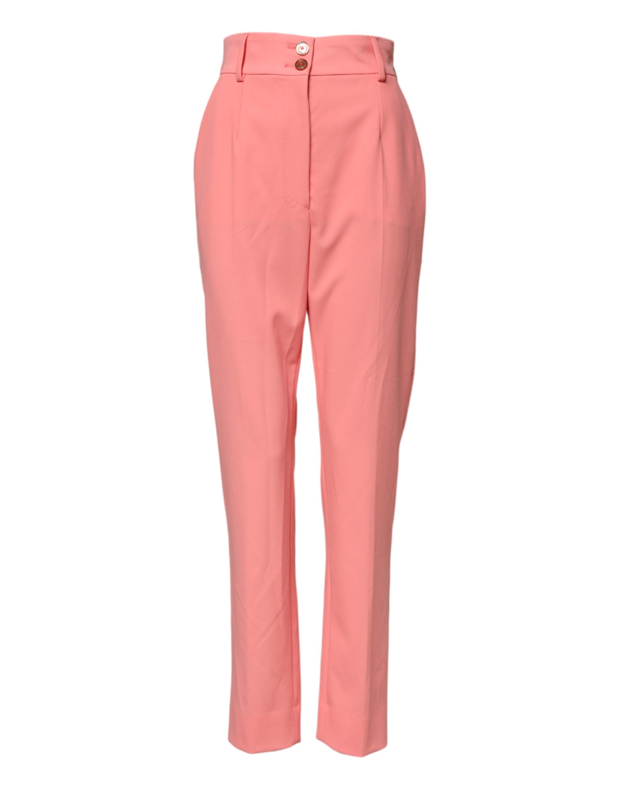 Dolce & Gabbana Pink High-Waisted Tapered Trousers
