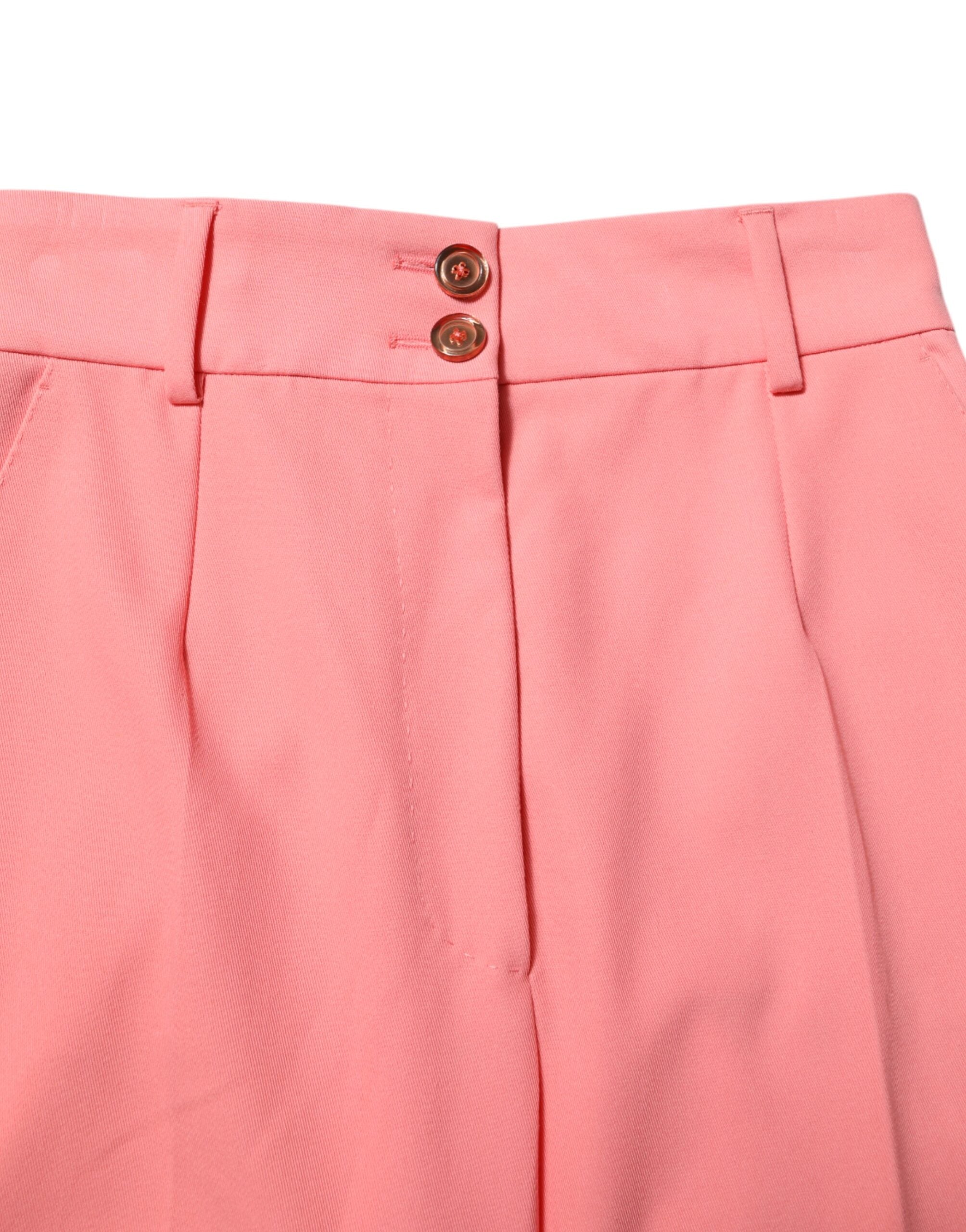 Dolce & Gabbana Pink High-Waisted Tapered Trousers