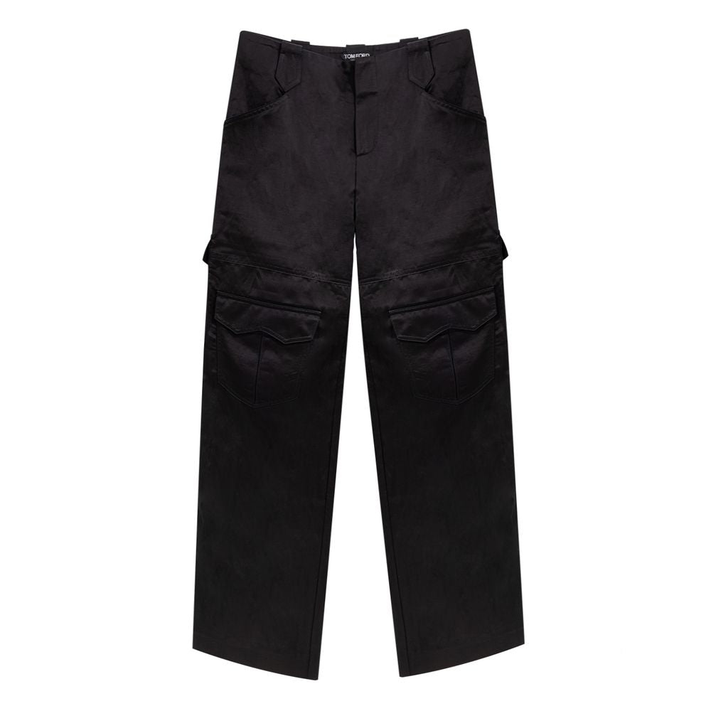Tom Ford Black Viscose Cargo Trousers