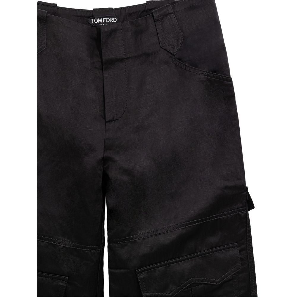 Tom Ford Black Viscose Cargo Trousers