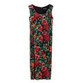Dolce & Gabbana Langes Viskose-Kleid in Bicolor-Optik