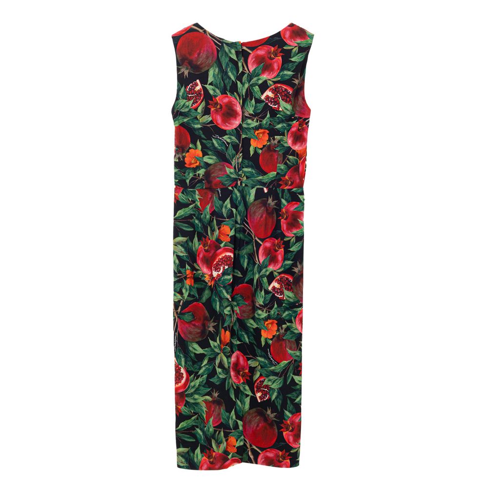 Dolce & Gabbana Langes Viskose-Kleid in Bicolor-Optik