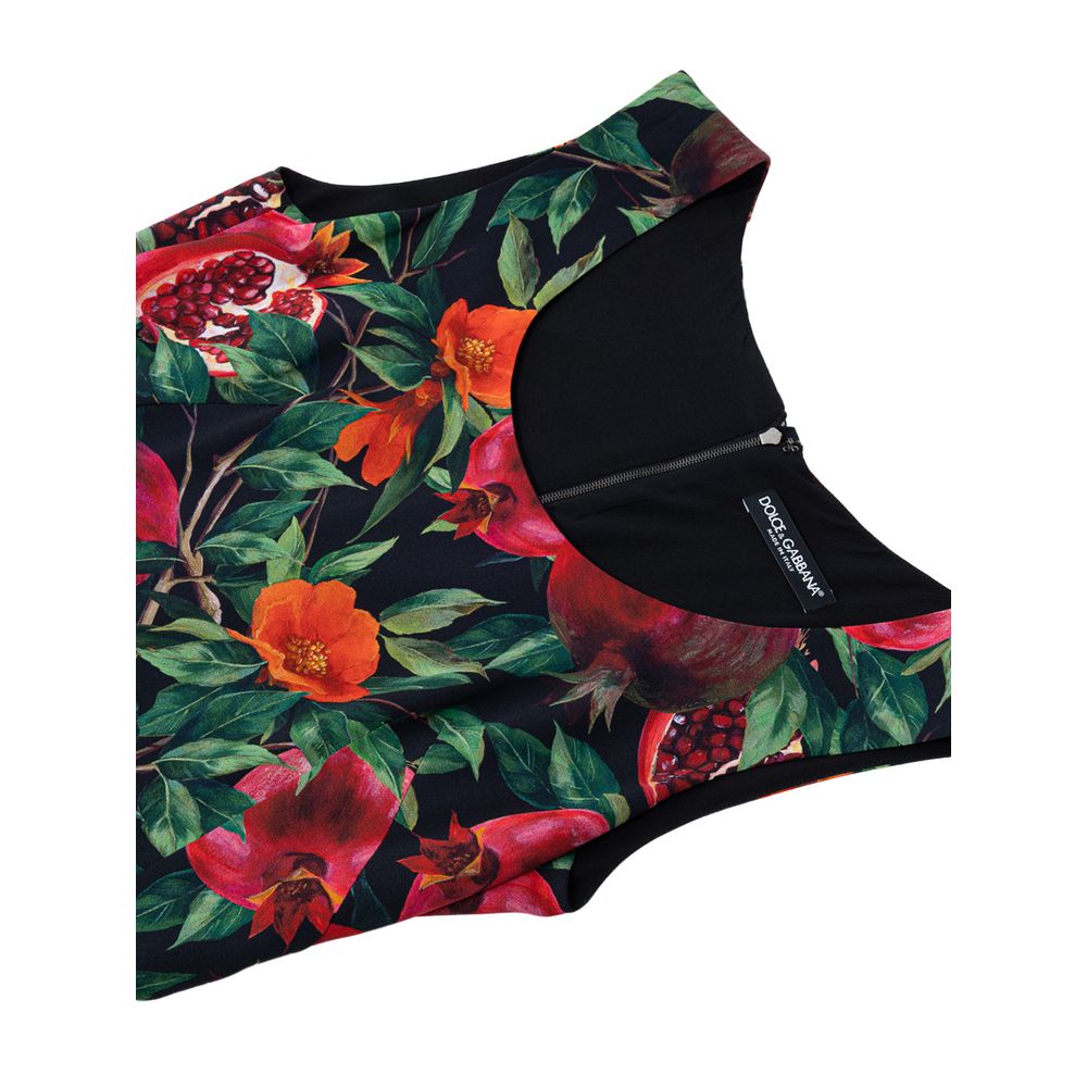 Dolce & Gabbana Langes Viskose-Kleid in Bicolor-Optik