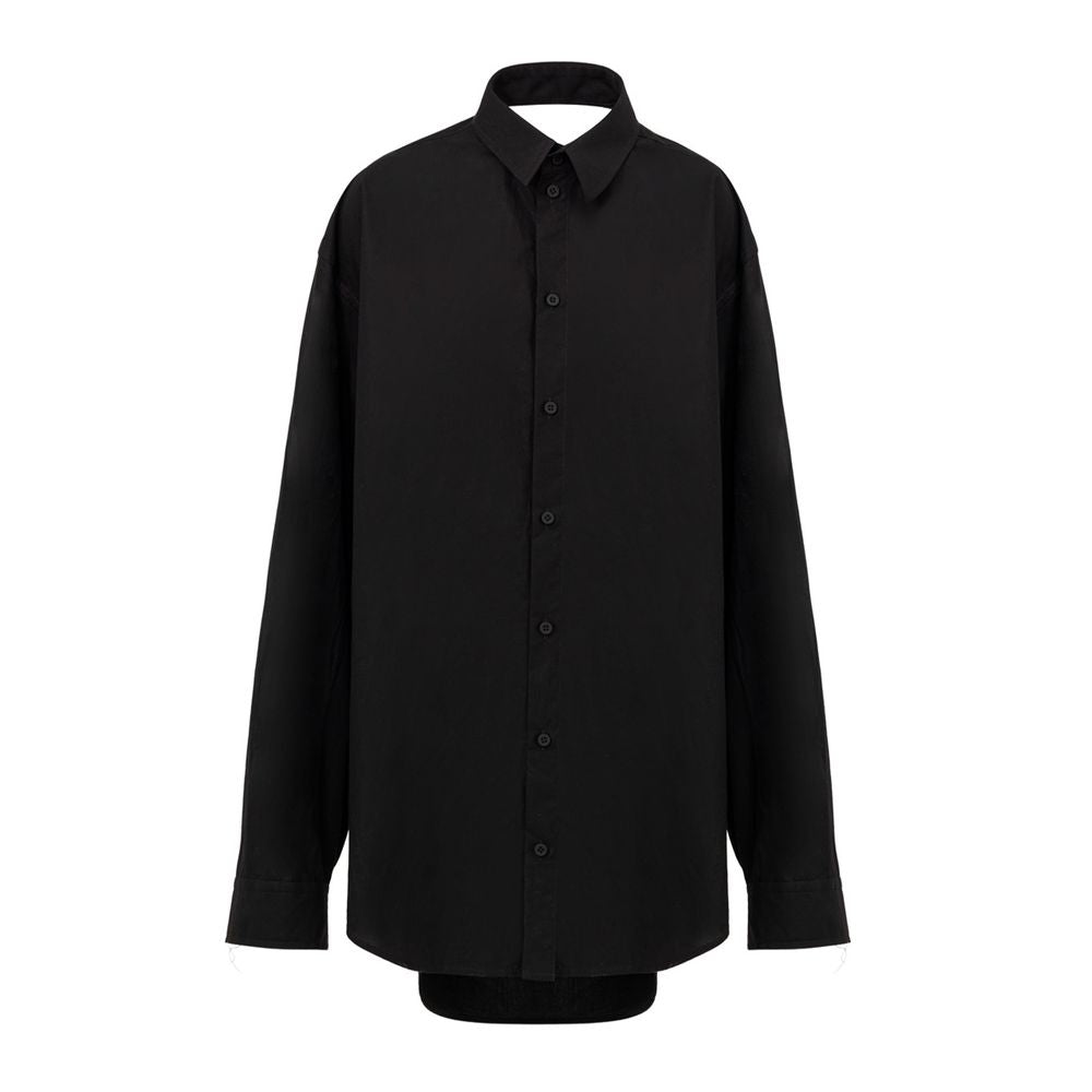 Balenciaga Langes Schwarzes Baumwollkleid