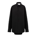 Balenciaga Langes Schwarzes Baumwollkleid