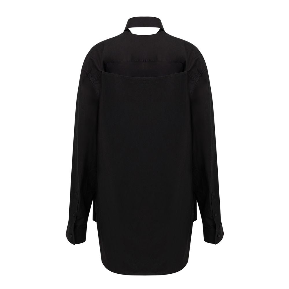 Balenciaga Langes Schwarzes Baumwollkleid