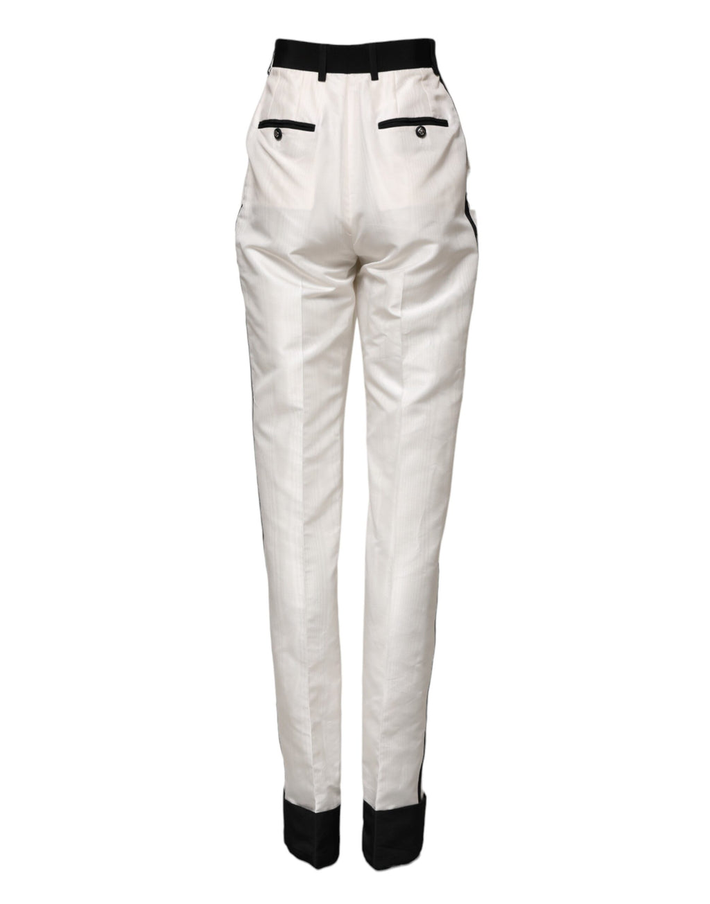 Dolce & Gabbana White High-Waisted Straight-Leg Trousers