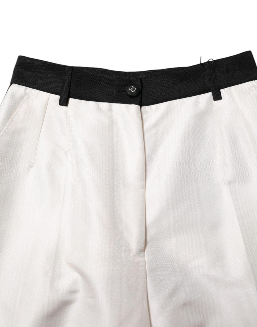 Dolce & Gabbana White High-Waisted Straight-Leg Trousers