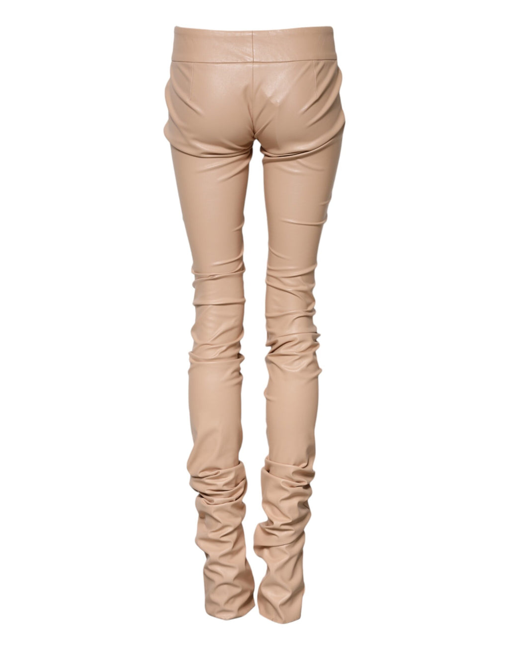 Dolce & Gabbana Beige Lace Detail Mid-Rise Skinny Trousers