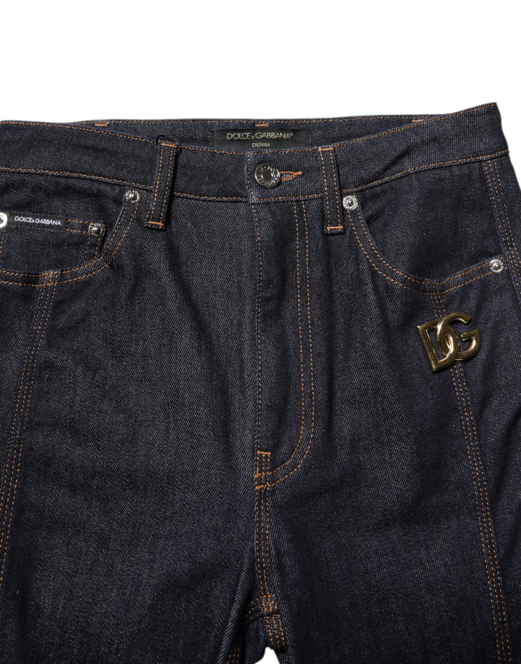 Dolce & Gabbana Black Cotton Mid-Rise Bootcut Denim Jeans