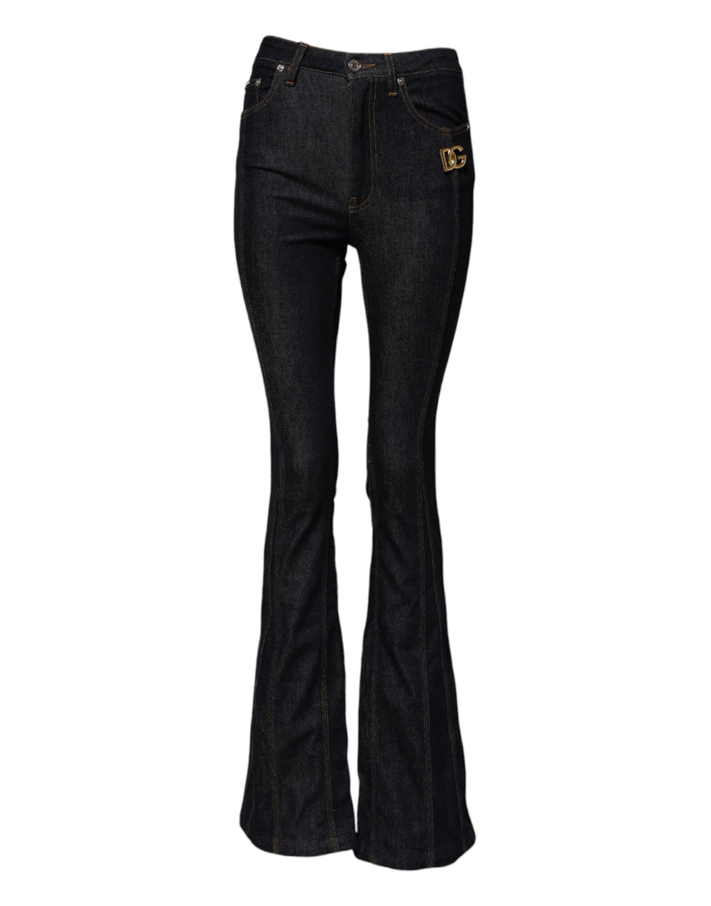 Dolce & Gabbana Black Cotton Mid-Rise Bootcut Denim Jeans