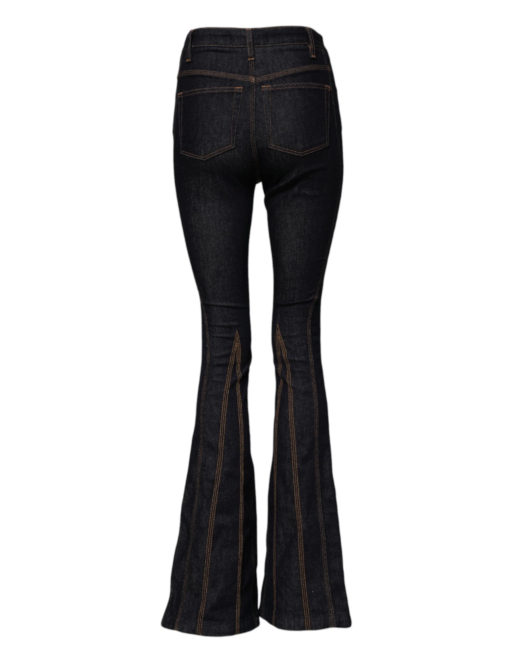 Dolce & Gabbana Black Cotton Mid-Rise Bootcut Denim Jeans