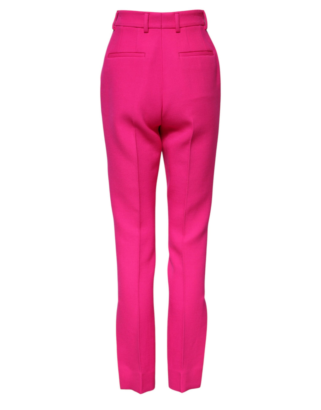 Dolce & Gabbana Fuchsia Pink High-Waisted Trousers with Slim Waistband