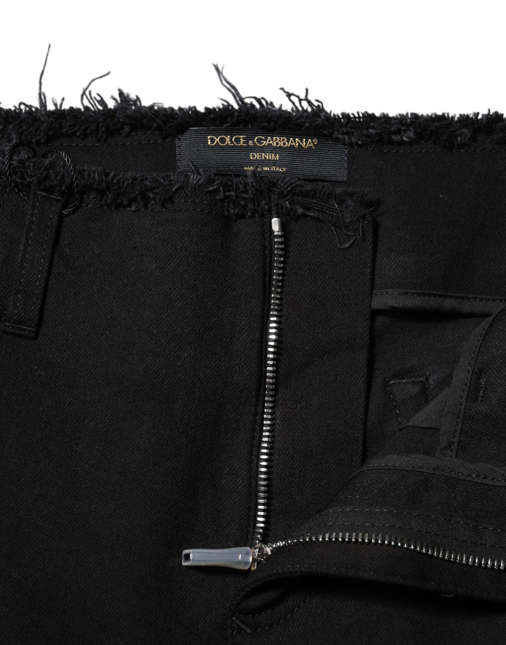 Dolce & Gabbana Black Mid-Rise Cotton Denim Jeans