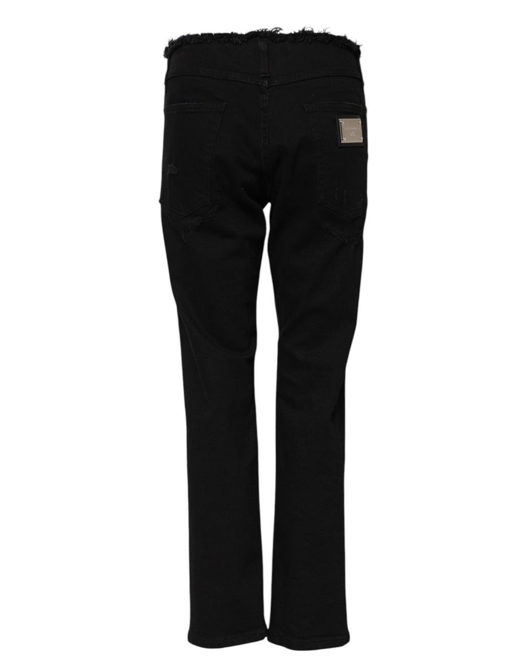 Dolce & Gabbana Black Mid-Rise Cotton Denim Jeans